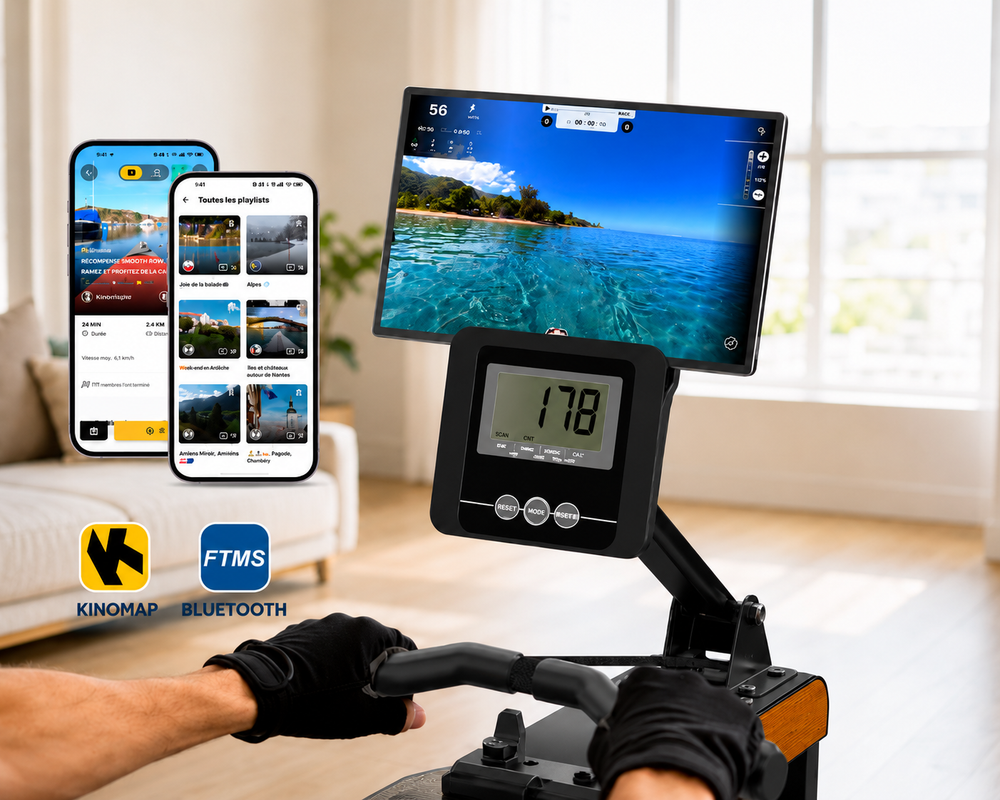 Écran LCD 7 métriques + Bluetooth FTMS Kinomap