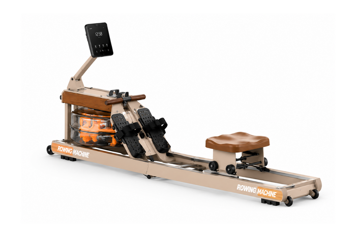 Rameur à eau pliable GymBpm Pivot — rangement vertical 0,27 m²