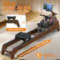 Rameur à Eau Bois Chêne FSC GymBpm Timber S — Rail 192 cm · Haut-parleurs Bluetooth · 182 kg