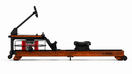 Rameur à Eau Pliable Bois FSC GymBpm Timber — 9 Métriques · 180 kg · Kinomap
