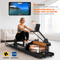 Rameur à Eau Pliable GymBpm Aqua — Bluetooth FTMS · Kinomap · Châssis Inox · 160 kg