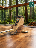 Rameur Magnétique Bois FSC GymBpm Nativo — Bluetooth FTMS · Kinomap · 160 kg