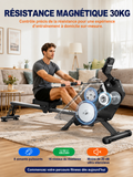 Rameur Magnétique Pliable GymBpm Silencio — Volant 30 kg · 16 Niveaux · Silencieux